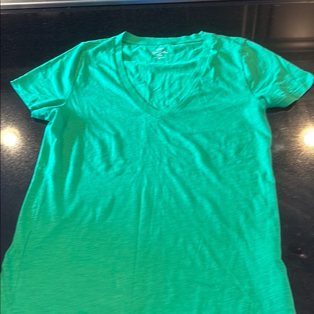 J. Crew Green Fitted Short Sleeve T-Shirt